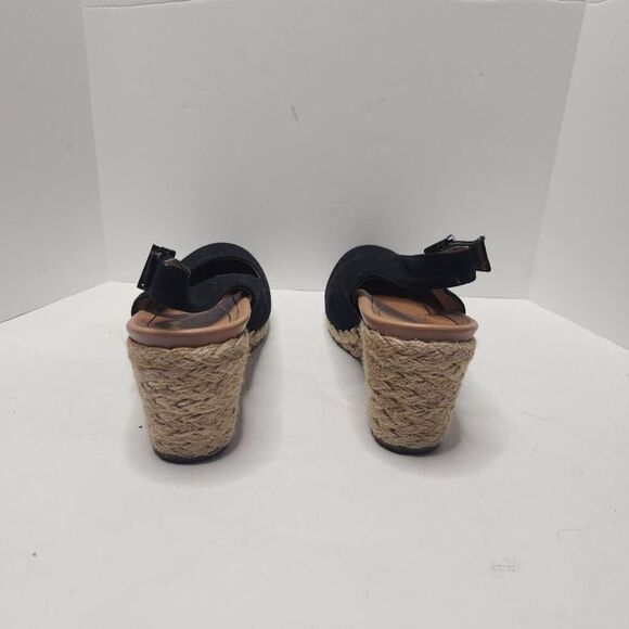 Vionic Womens Coralina Espadrille Black 2.5in. Wedge Slingback Sandals Size 7 - Picture 4 of 8
